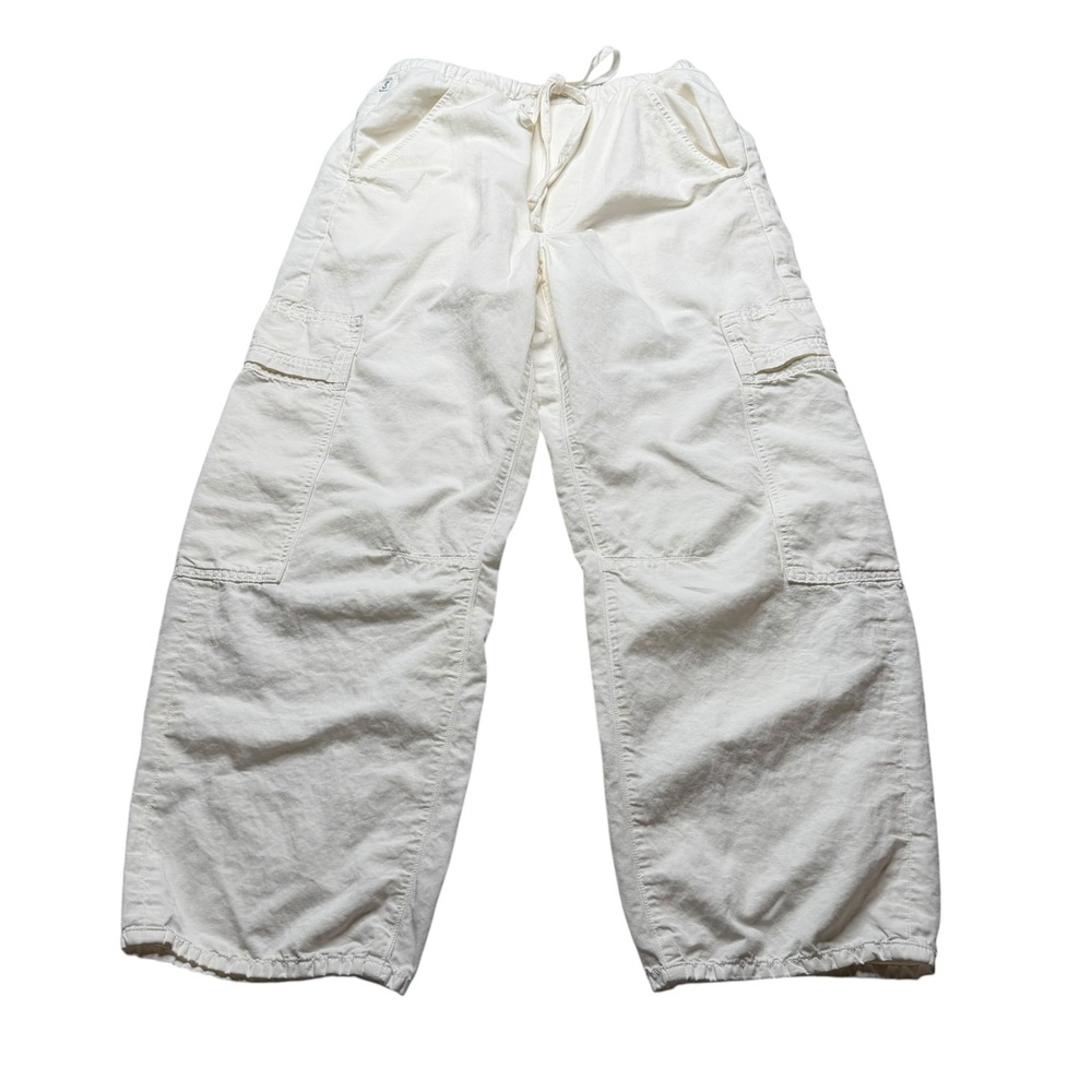 CITIZENS OF HUMANITY Marcel Drawstring Cargo Pants Off-White Wide Leg Women's 27